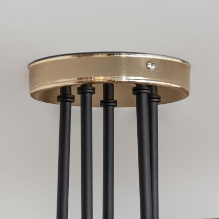 OXFORD Flush‑mount chandelier 5xE27/15W/230V, gold/black