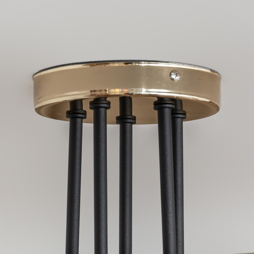 OXFORD Flush‑mount chandelier 5xE27/15W/230V, gold/black