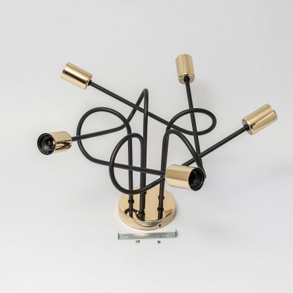 OXFORD Flush‑mount chandelier 5xE27/15W/230V, gold/black