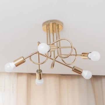 OXFORD Semi-flush chandelier 5xE27/15W/230V Gold