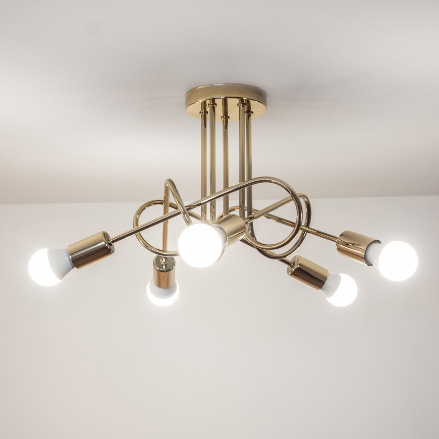 OXFORD Semi-flush chandelier 5xE27/15W/230V Gold