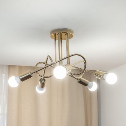 OXFORD Semi-flush chandelier 5xE27/15W/230V Gold