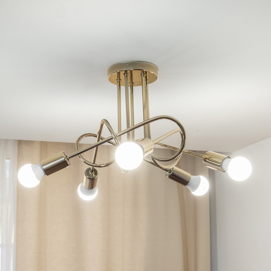 OXFORD Semi-flush chandelier 5xE27/15W/230V Gold