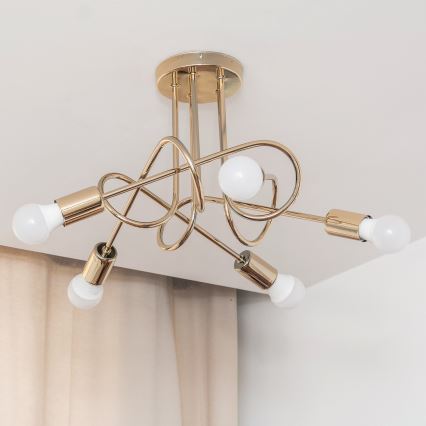 OXFORD Semi-flush chandelier 5xE27/15W/230V Gold