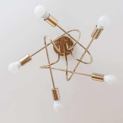 OXFORD Semi-flush chandelier 5xE27/15W/230V Gold