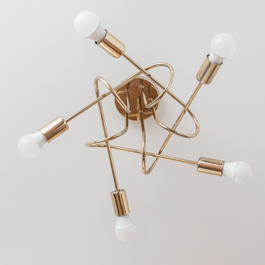 OXFORD Semi-flush chandelier 5xE27/15W/230V Gold
