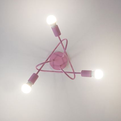 OXFORD Surface-Mounted Ceiling Light 3xE27/15W/230V, Pink
