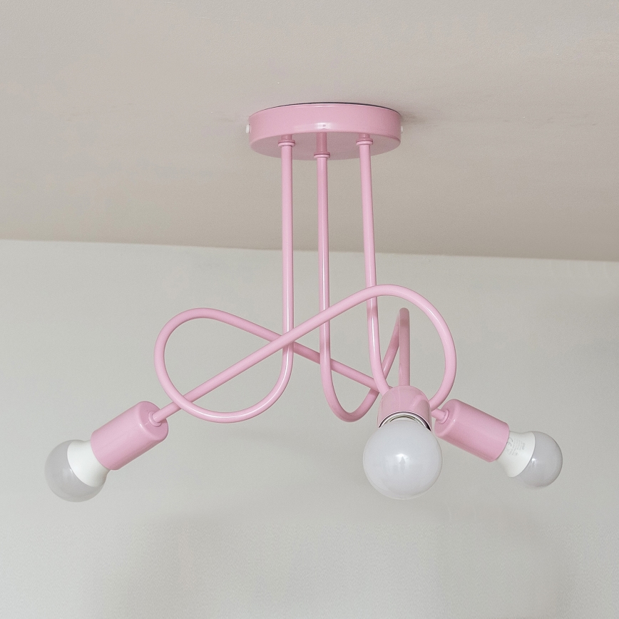 OXFORD Surface-Mounted Ceiling Light 3xE27/15W/230V, Pink