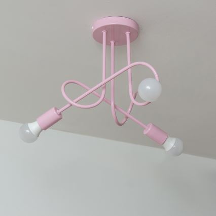 OXFORD Surface-Mounted Ceiling Light 3xE27/15W/230V, Pink
