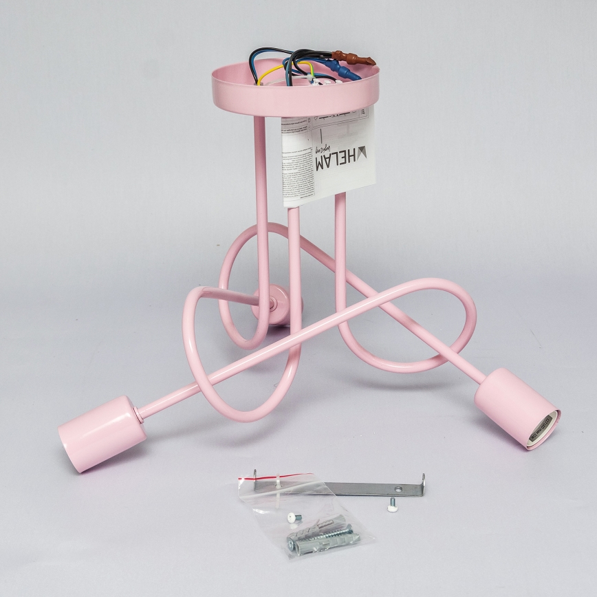 OXFORD Surface-Mounted Ceiling Light 3xE27/15W/230V, Pink