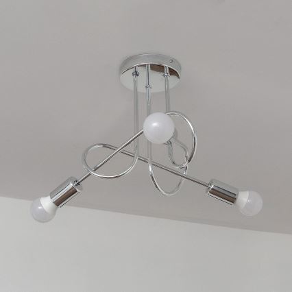 OXFORD Surface-Mounted Chandelier 3xE27/15W/230V, Polished Chrome