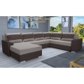 OXFORD U-Shaped Universal Upholstered Sofa Bed - Brown/Taupe