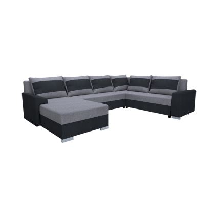 OXFORD Upholstered U-Shaped Convertible Sofa, Universal Configuration, Black/Grey