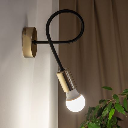 OXFORD Wall Lamp 1xE27/15W/230V Gold/Black