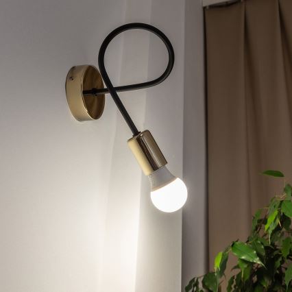 OXFORD Wall Lamp 1xE27/15W/230V Gold/Black