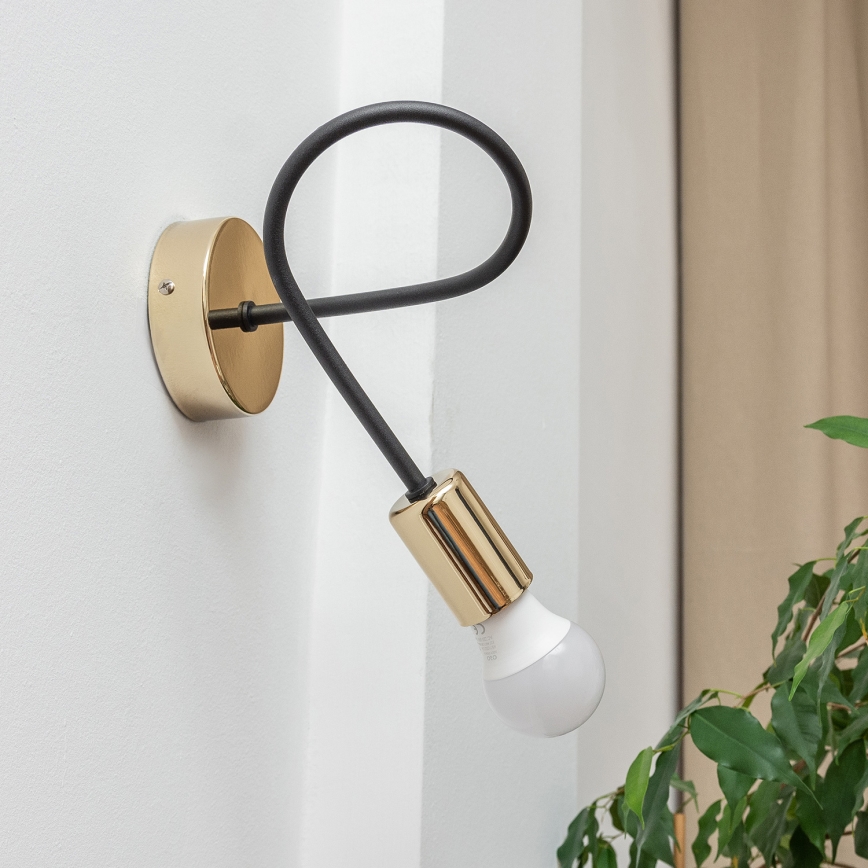 OXFORD Wall Lamp 1xE27/15W/230V Gold/Black