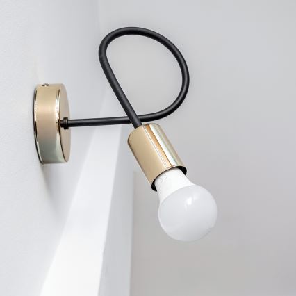 OXFORD Wall Lamp 1xE27/15W/230V Gold/Black