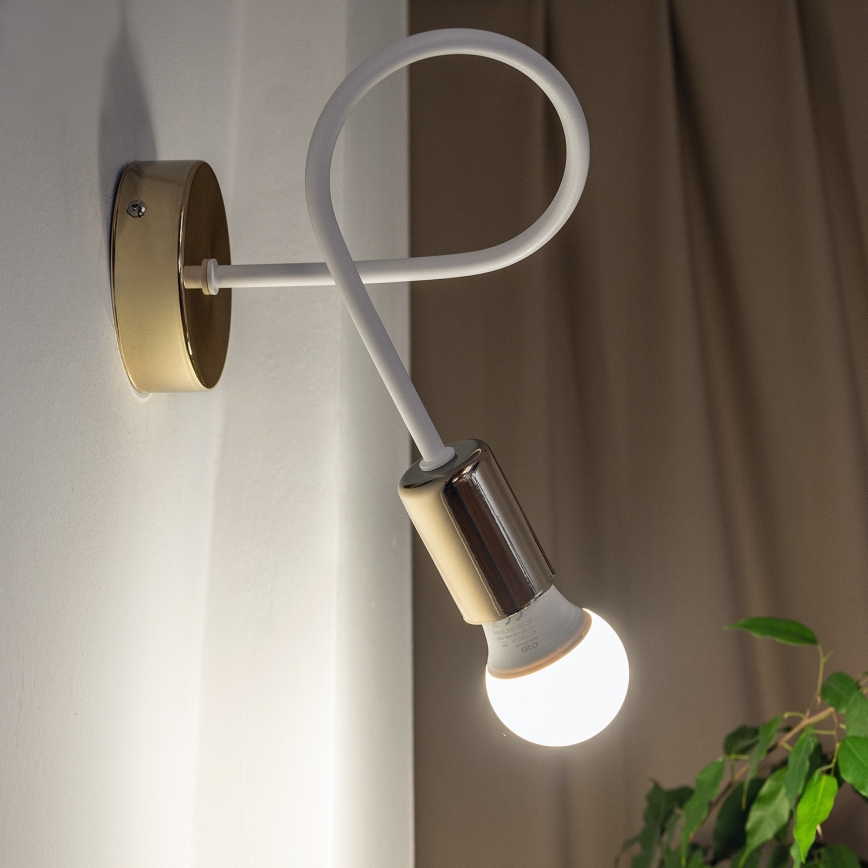 OXFORD Wall Lamp 1xE27/15W/230V Gold/White