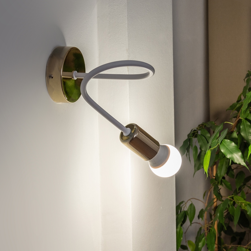 OXFORD Wall Lamp 1xE27/15W/230V Gold/White