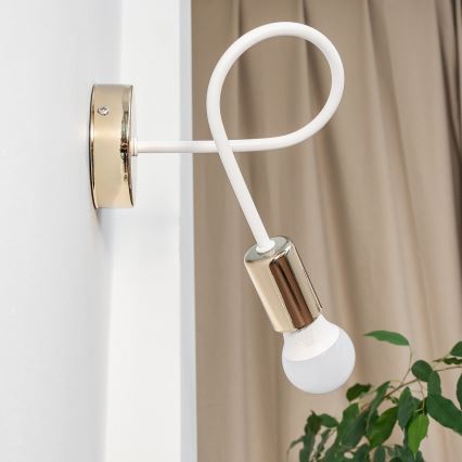 OXFORD Wall Lamp 1xE27/15W/230V Gold/White