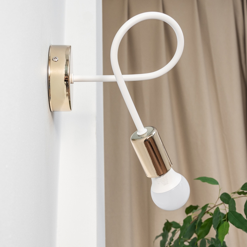 OXFORD Wall Lamp 1xE27/15W/230V Gold/White