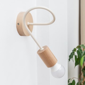 OXFORD Wall Lamp 1xE27/15W/230V Pine/Cream