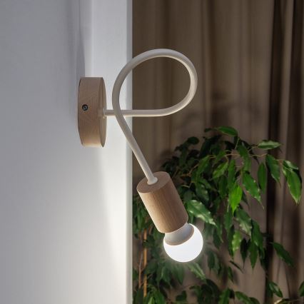 OXFORD Wall Lamp 1xE27/15W/230V Pine/Cream