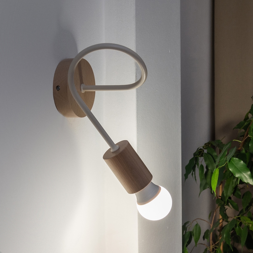 OXFORD Wall Lamp 1xE27/15W/230V Pine/Cream