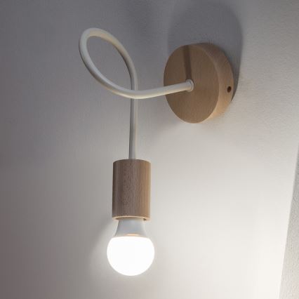 OXFORD Wall Lamp 1xE27/15W/230V Pine/Cream