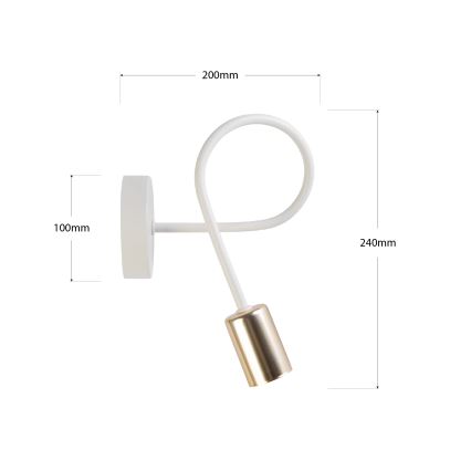 OXFORD wall sconce 1xE27/15W/230V brass/white