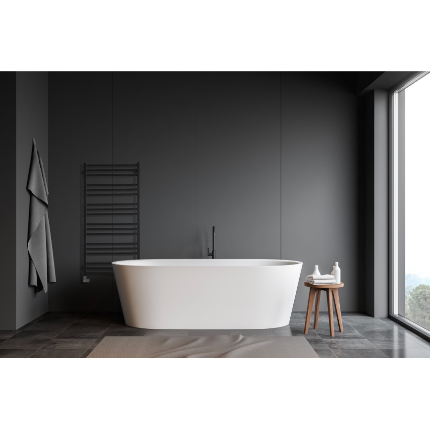 P.M.H. AV4B - AVENTO Bathroom Ladder Towel Radiator, 567 W, 121 cm, Black