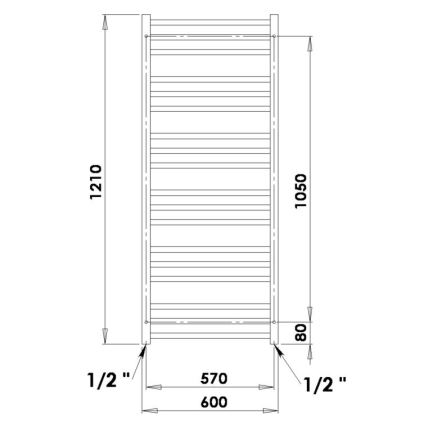 P.M.H. AV4C - AVENTO heated towel rail 360W 121 cm polished chrome