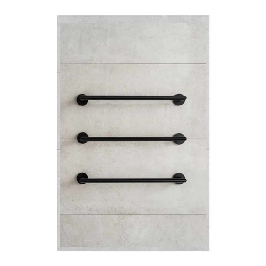 P.M.H. IN1B-L - INGA Electric Towel Warmer, 17 W / 230 V, 85.9 cm, IP44, left-hand / black