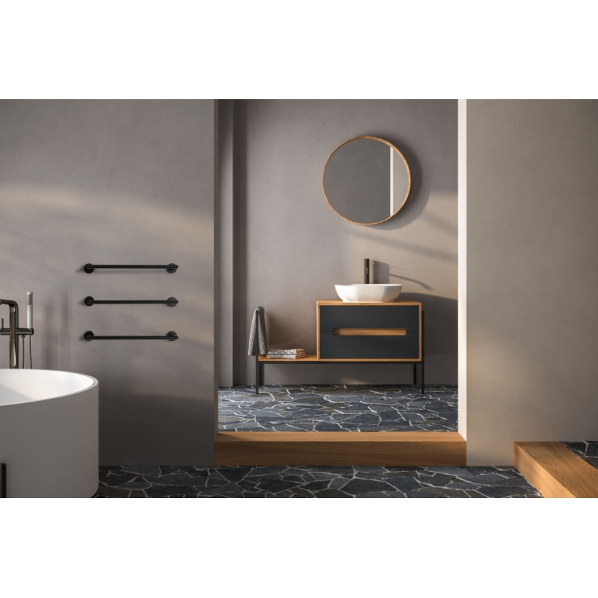 P.M.H. IN1B-R - INGA Electric Towel Warmer 17 W / 230 V, 85.9 cm, IP44, right-hand / black