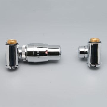 P.M.H. INTER-LC - Left-hand radiator valve with INTER thermostatic head, polished chrome