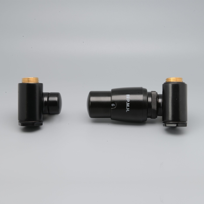P.M.H. INTER-RB - Right-hand valve with INTER thermostatic head/black