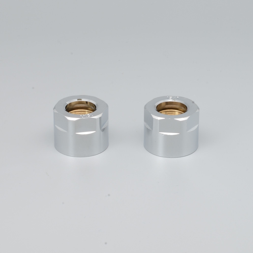 P.M.H. M15B4002 - Compression fitting for VISION/INTER valve, polished chrome/copper, 15 mm