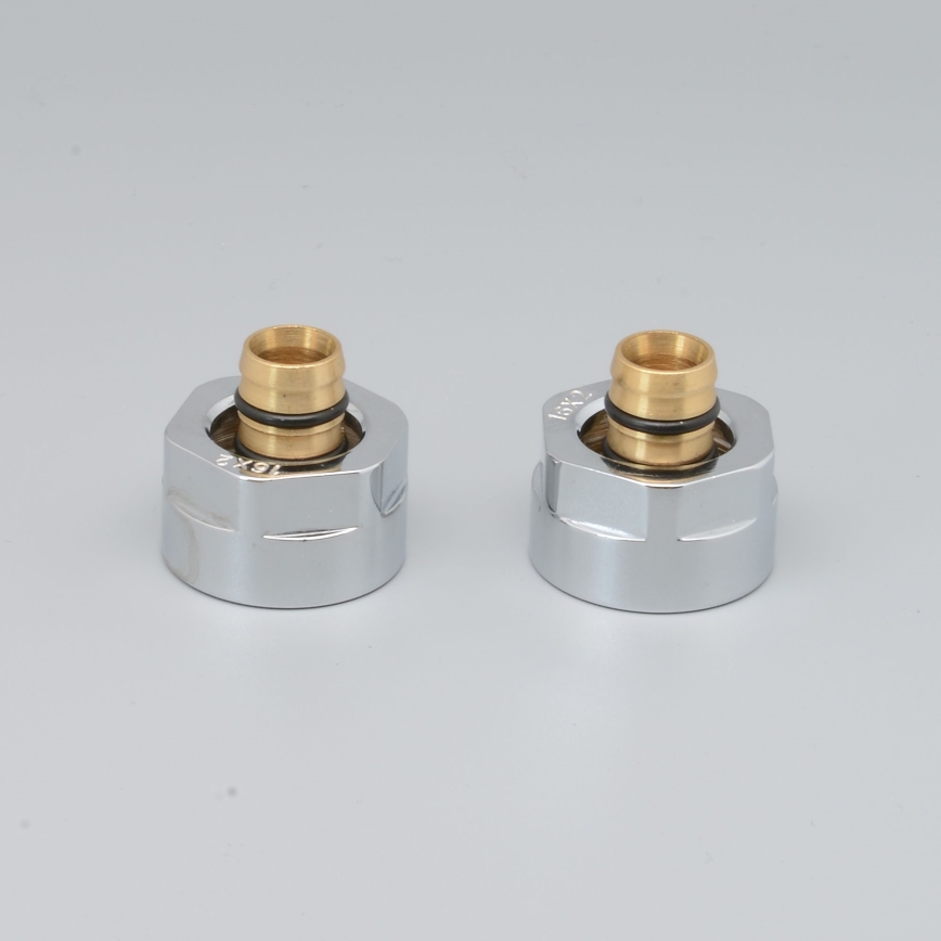 P.M.H. M16B2002 - Compression fitting for VISION/INTER valve, polished chrome/AluPEX 16 mm