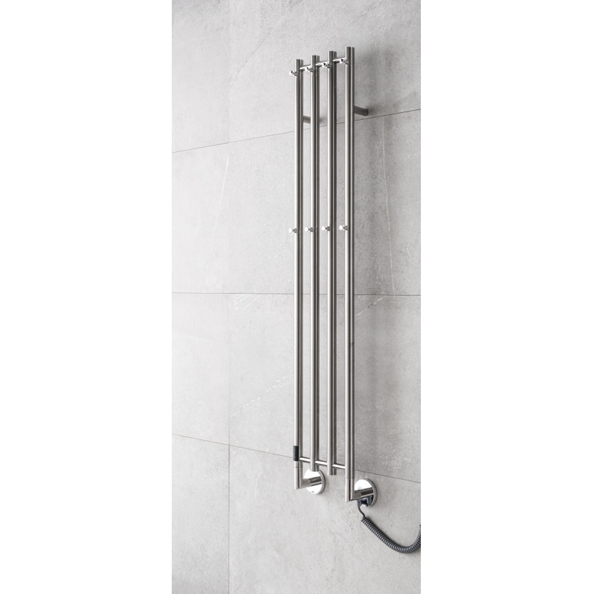 P.M.H. MO1SS-LK - MONA Electric Heated Towel Rail 93W/230V 153.3 cm IP44 Polished Stainless Steel