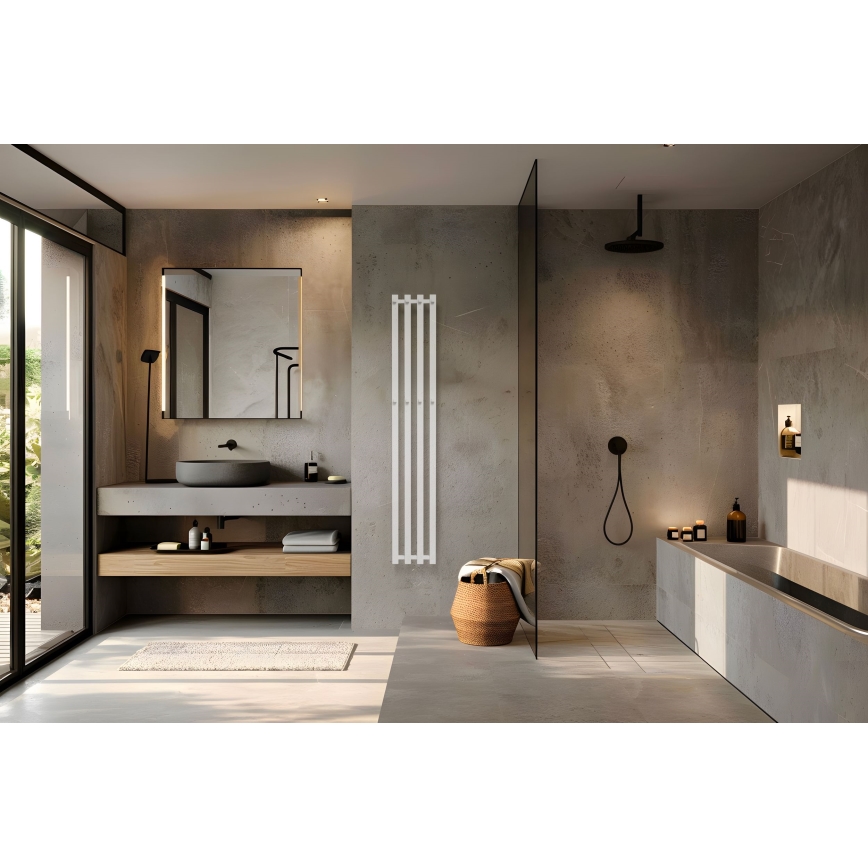 P.M.H. P2W/4 - PLUTO Bathroom Ladder Towel Radiator 406 W 150 cm White