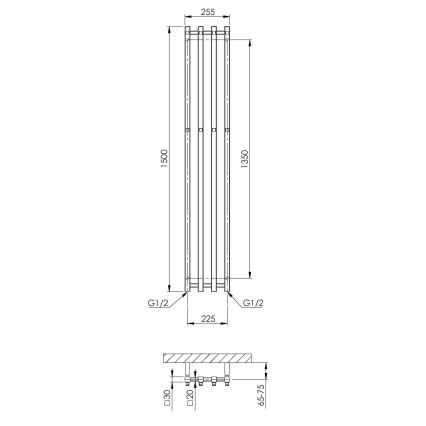 P.M.H. PX2C/4 - PLUTO X Bathroom Heated Towel Rail 350W 150 cm Polished Chrome