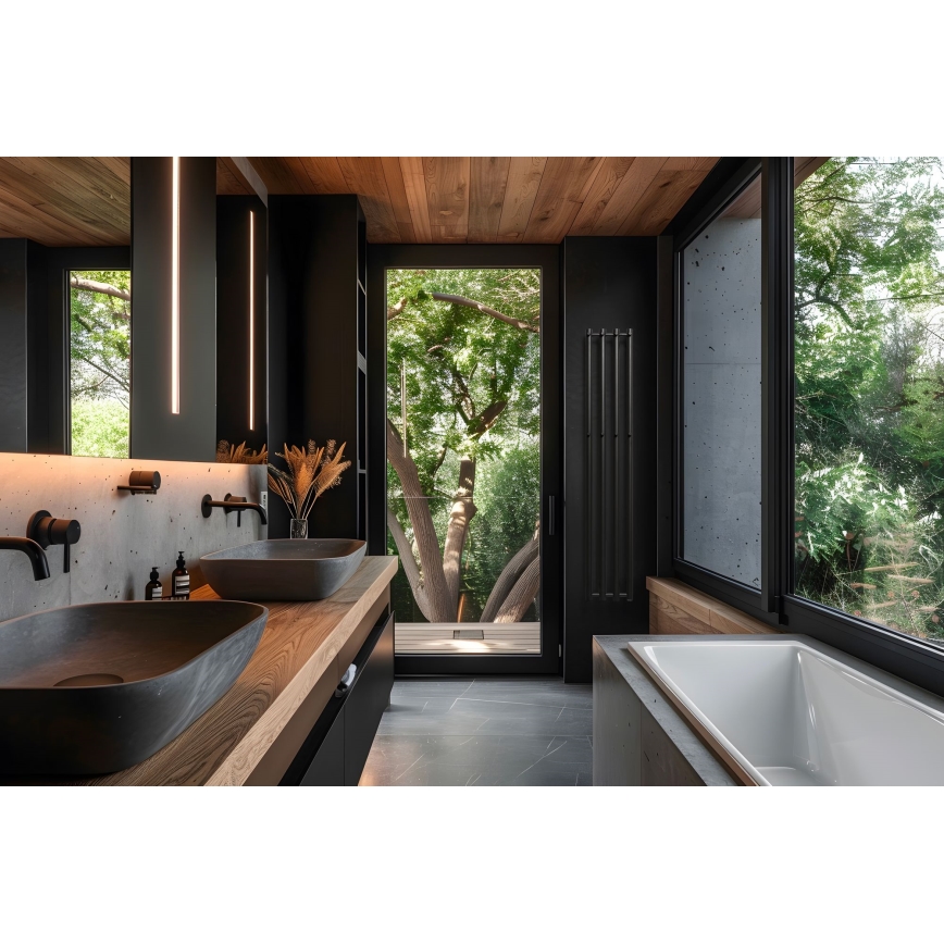 P.M.H. R2B - ROSENDAL Bathroom Ladder Towel Radiator 350W 150 cm Black
