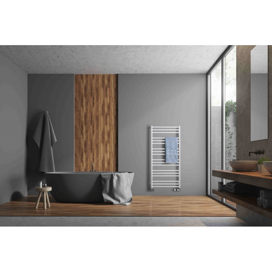 P.M.H. SN4W - SORANO Bathroom Ladder Heated Towel Rail, 470 W, 121 cm, White