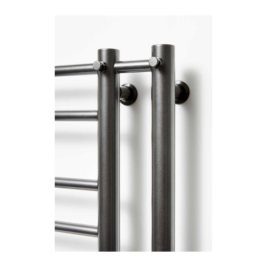 P.M.H. T2B-L - THEIA Bathroom Ladder Towel Radiator 352W, 154 cm, Left/Black