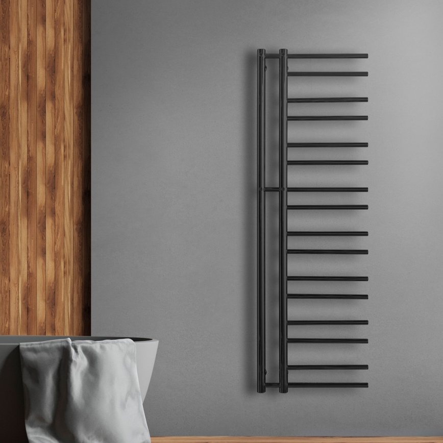 P.M.H. T2B - THEIA Bathroom Towel Radiator 352W 154 cm Right-hand/Black