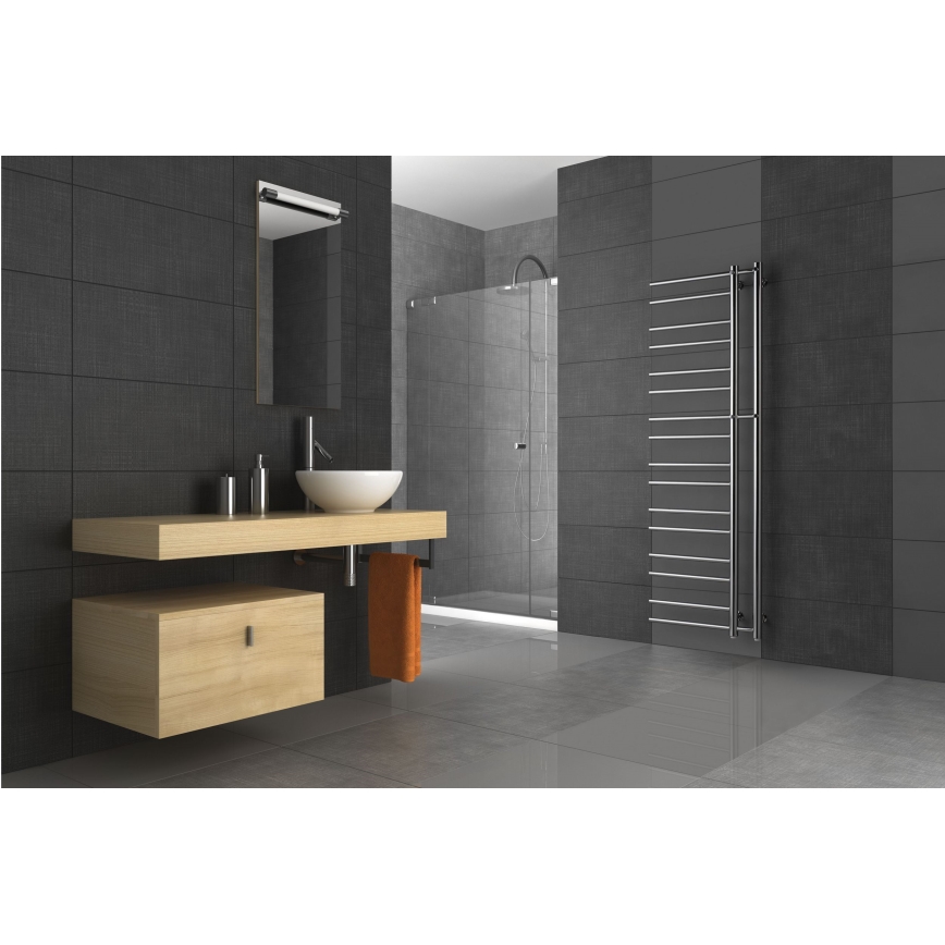 P.M.H. T2C-L - THEIA Bathroom Ladder Radiator, 352 W, 154 cm, Left-Hand, Polished Chrome