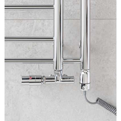 P.M.H. T2C-L - THEIA Bathroom Ladder Radiator, 352 W, 154 cm, Left-Hand, Polished Chrome