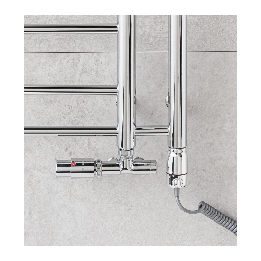 P.M.H. T2C-L - THEIA Bathroom Ladder Radiator, 352 W, 154 cm, Left-Hand, Polished Chrome