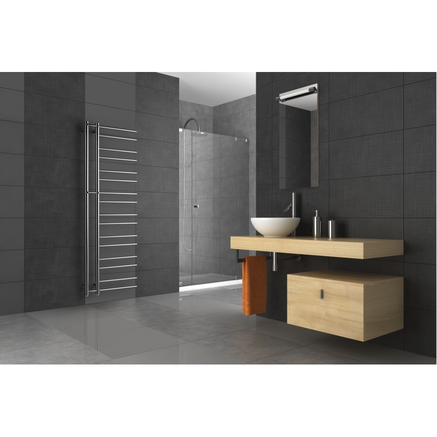 P.M.H. T2C - THEIA Bathroom Ladder Heated Towel Radiator 352 W, 154 cm, Right-hand / Polished Chrome