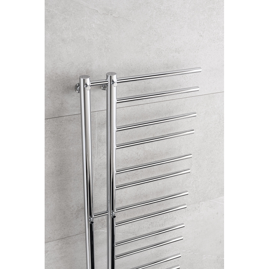 P.M.H. T2C - THEIA Bathroom Ladder Heated Towel Radiator 352 W, 154 cm, Right-hand / Polished Chrome